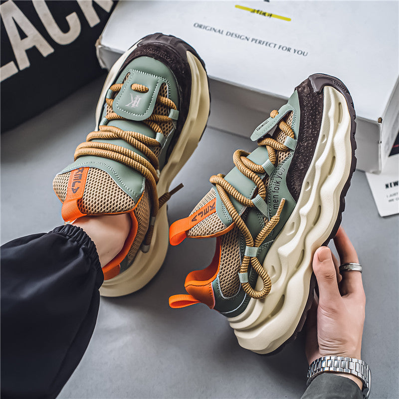 Damen sportliche Mesh-Sneaker mit innovativem Schnürsystem und dämpfender Sohle R&B