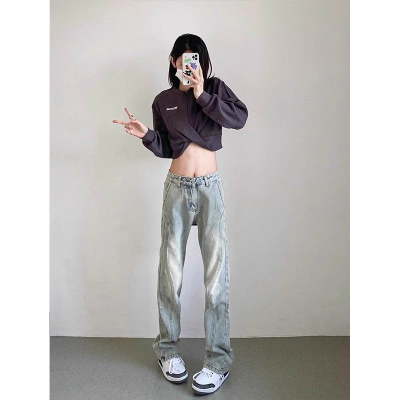 Herren weite Denim-Jeans mit modischem Used-Look R&B