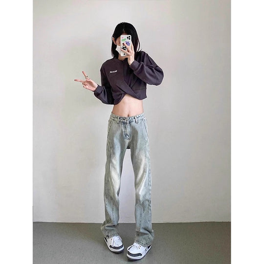 Herren weite Denim-Jeans mit modischem Used-Look R&B