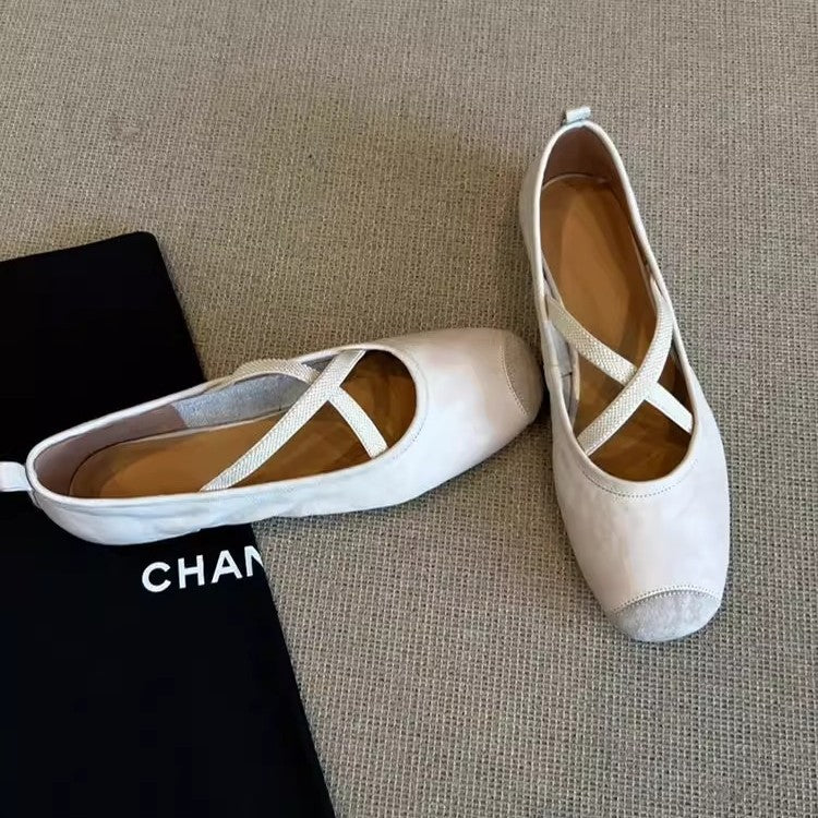 Damen Ballerinas mit elegantem Kreuzband und bequemem Fußbett R&B