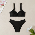Damen Hochtaillierter Bikini mit raffiniertem Rüschendesign R&B