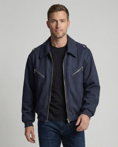 Lockere Multifunktionsjacke mit Doppel-Reißverschluss im American-Style