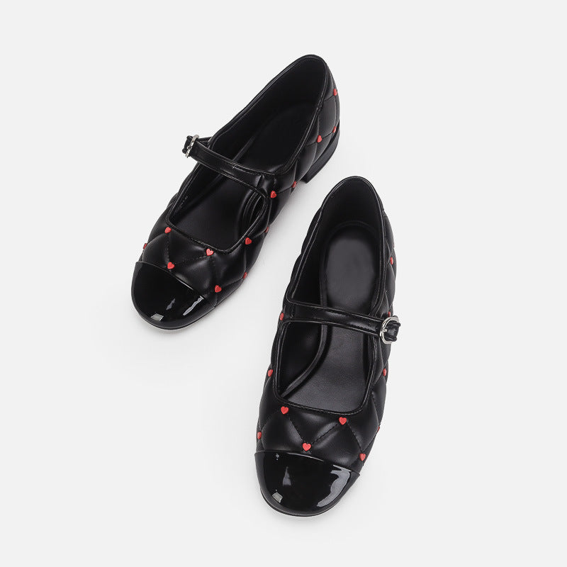 Damen Ballerinas mit dekorativem Herzdesign und patentierter Schuhspitze R&B