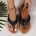 Damen Zehentrenner-Sandalen mit geflochtenem Riemen und rutschfester Sohle R&B