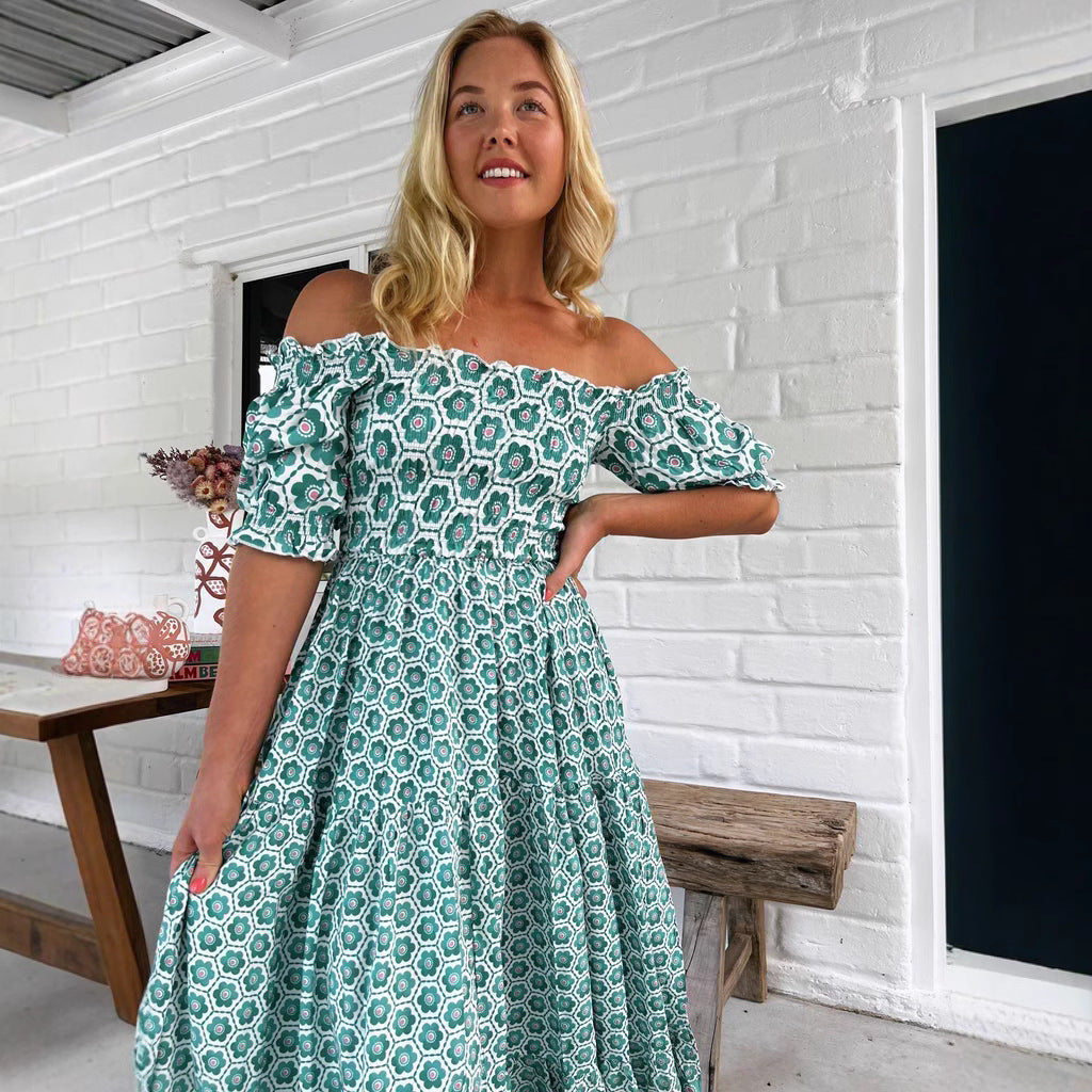 Damen Maxikleid mit charmanten Rüschendetails R&B