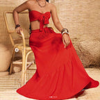 Damen Bandeau Zweiteiler mit weitem Rock R&B