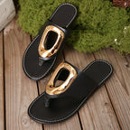 Damen modische Zehentrenner-Sandalen mit glamourösem Schmuckdetail und rutschfester Sohle R&B