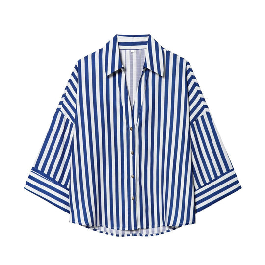 Damen Hemdblusenshirt mit lässigem Schnitt und eleganten 3/4-Ärmeln R&B