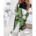Damen trendy Sweatanzug mit grafischem Muster R&B