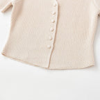 Damen Kurzarm Strickjacke mit V-Ausschnitt und feiner Struktur R&B