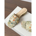 Damen Elegante Mules mit kunstvollem Stickdesign R&B