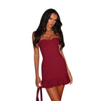 Damen figurbetontes Cocktailkleid mit herzförmigem Ausschnitt R&B
