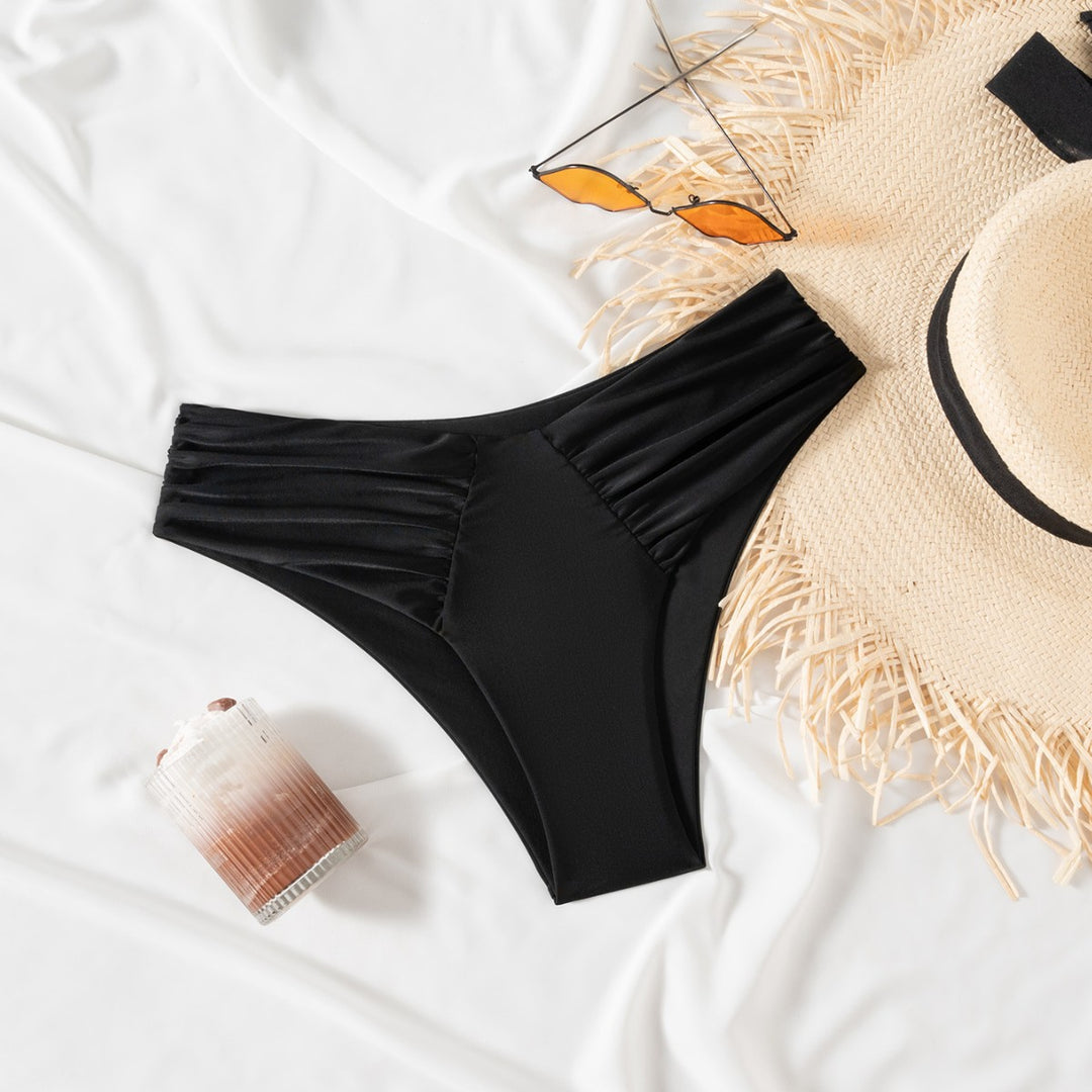 Damen Hochtaillierte Bikinihose mit eleganten Raffungselementen R&B