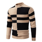 Herren moderner Rollkragenpullover mit strukturiertem Rippdesign