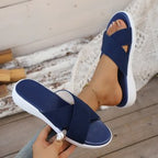 Damen Komfortable Clogs mit überkreuzten Riemen und rutschfester Sohle R&B