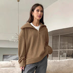Damen Wärmender Fleece-Pullover mit hohem Kragen undziehbarem Reißverschluss R&B
