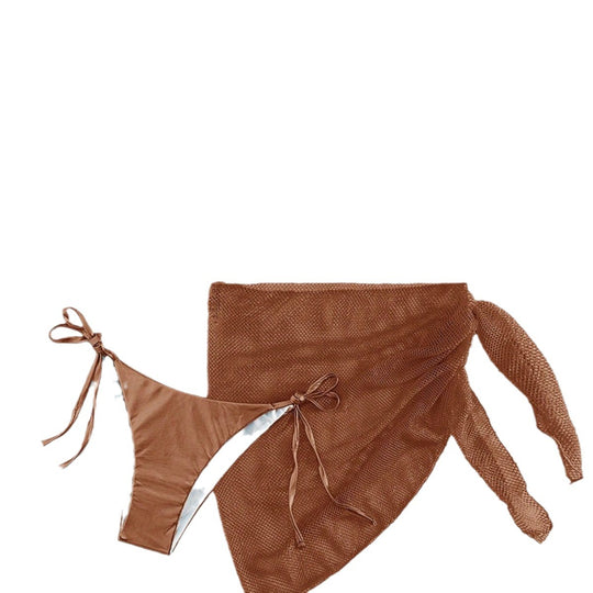Damen Triangel-Bikini mit raffiniertem Netzrock R&B