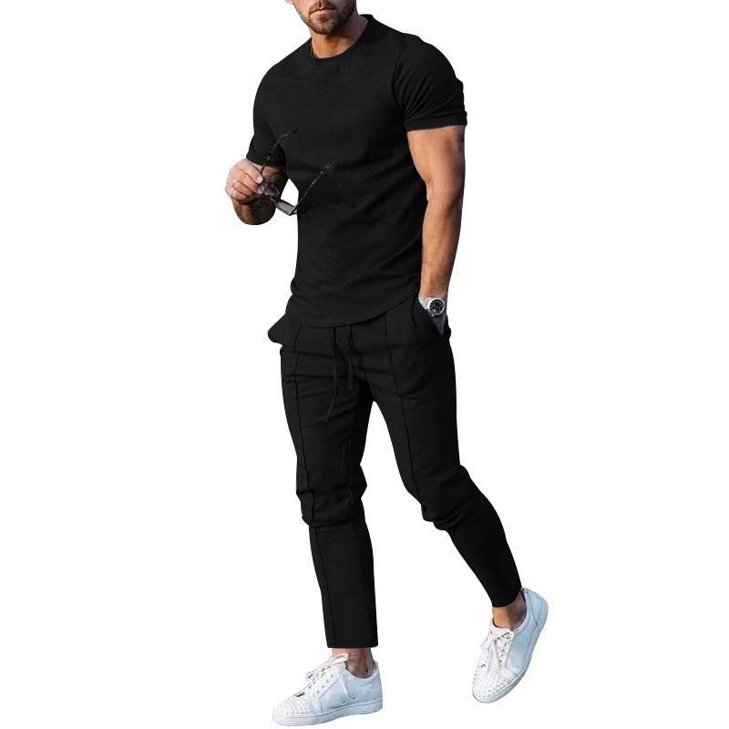 Herren lässiges T-Shirt und Jogginghose Set R&B