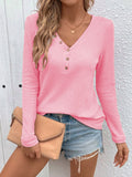 Damen Langarmshirt mit Knopfleiste R&B
