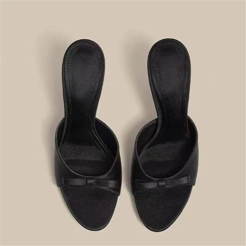 Damen elegante Mules mit filigraner Schleifenverzierung R&B