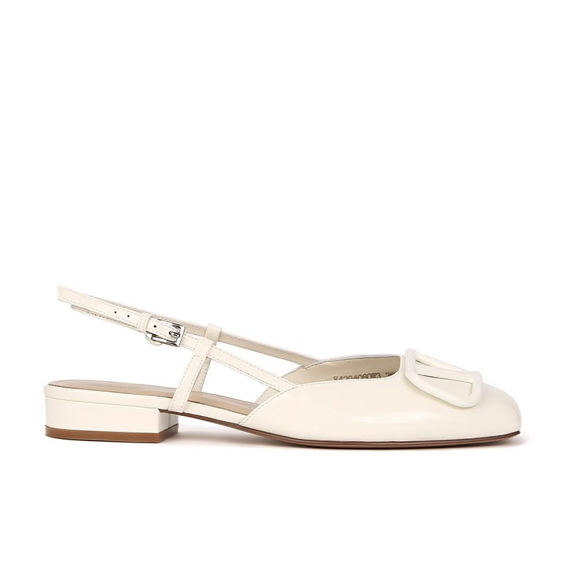 Damen Slingback-Schuhe mit modischer Schnalle und komfortablem Blockabsatz R&B