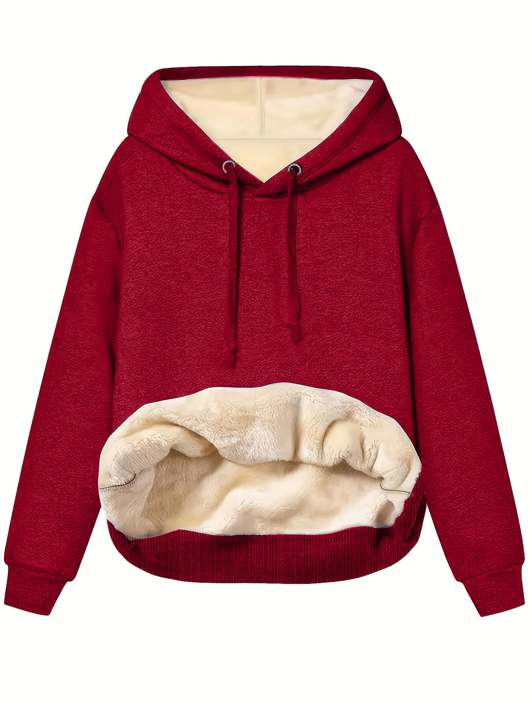 Damen kuscheliger Kapuzenpullover mit weichem Innenfutter und praktischen Kängurutaschen R&B