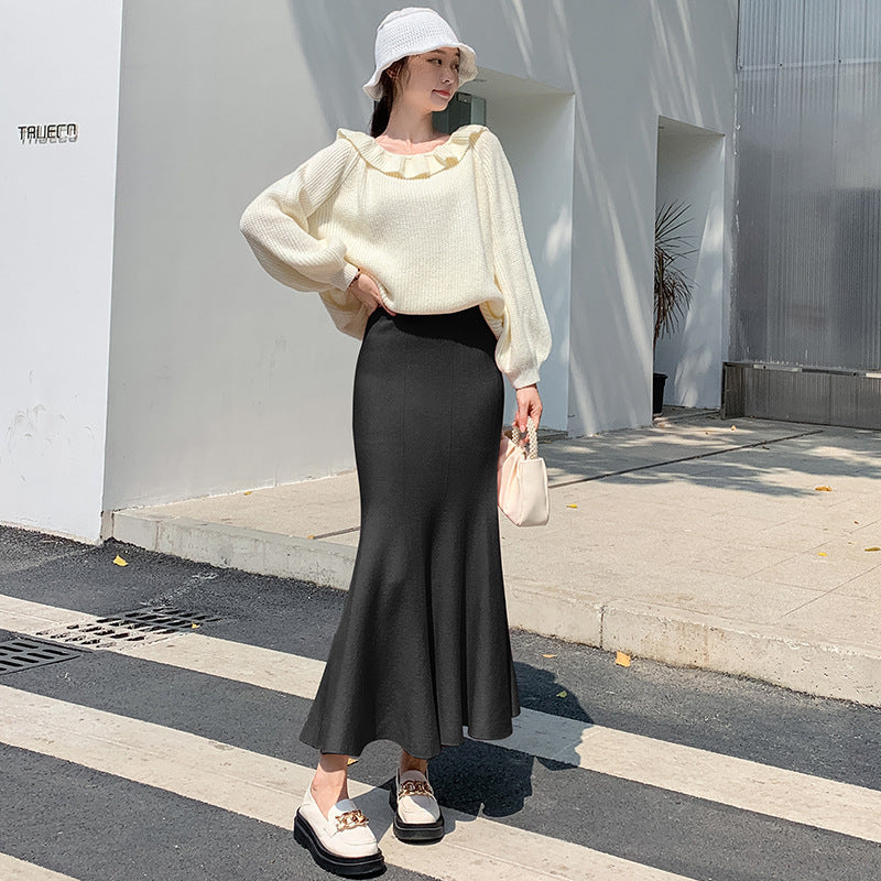 Damen Eleganter, ausgestellter Maxirock aus leichtem Material R&B