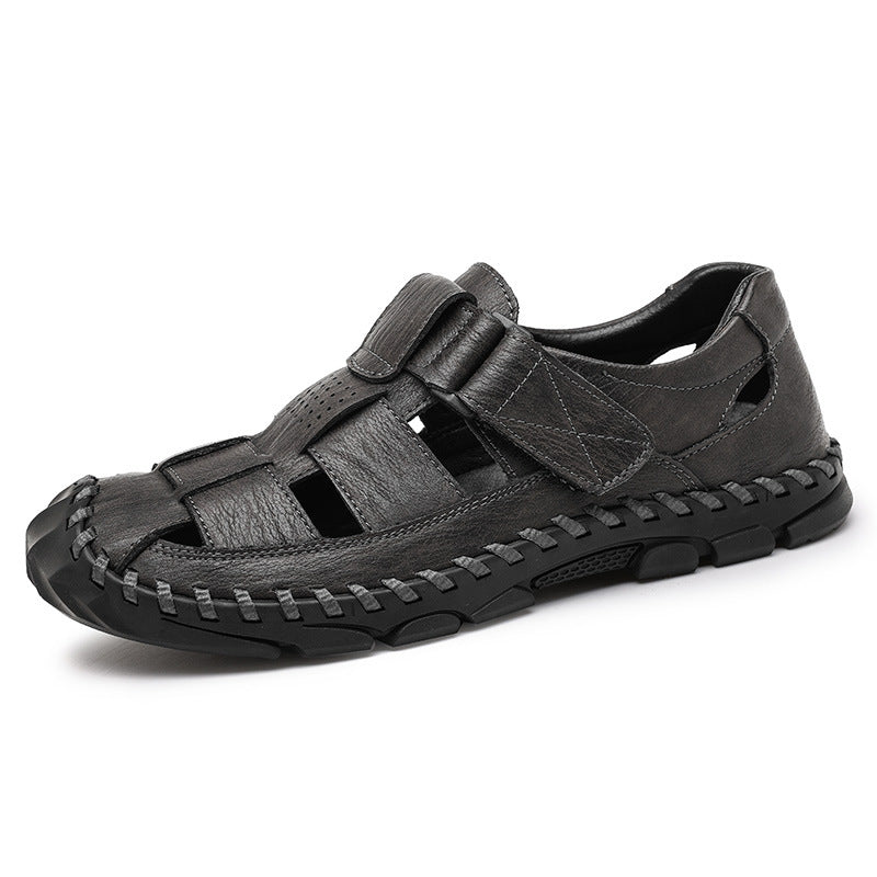 Herren Komfortable Leder-Sandalen mit atmungsaktivem Design und verstellbarem Riemensystem R&B