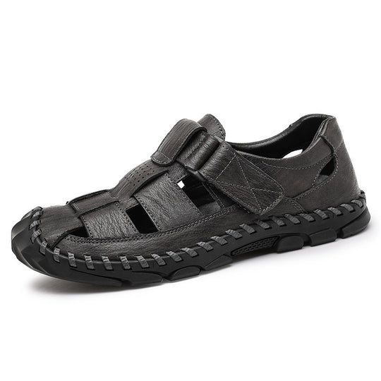Herren Komfortable Leder-Sandalen mit atmungsaktivem Design und verstellbarem Riemensystem R&B
