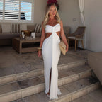 Damen Trendiges Maxikleid im Wickelstil R&B