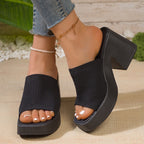 Damen Plateau-Pantoletten mit R&Brnem Riemendesign und komfortabler Sohle R&B