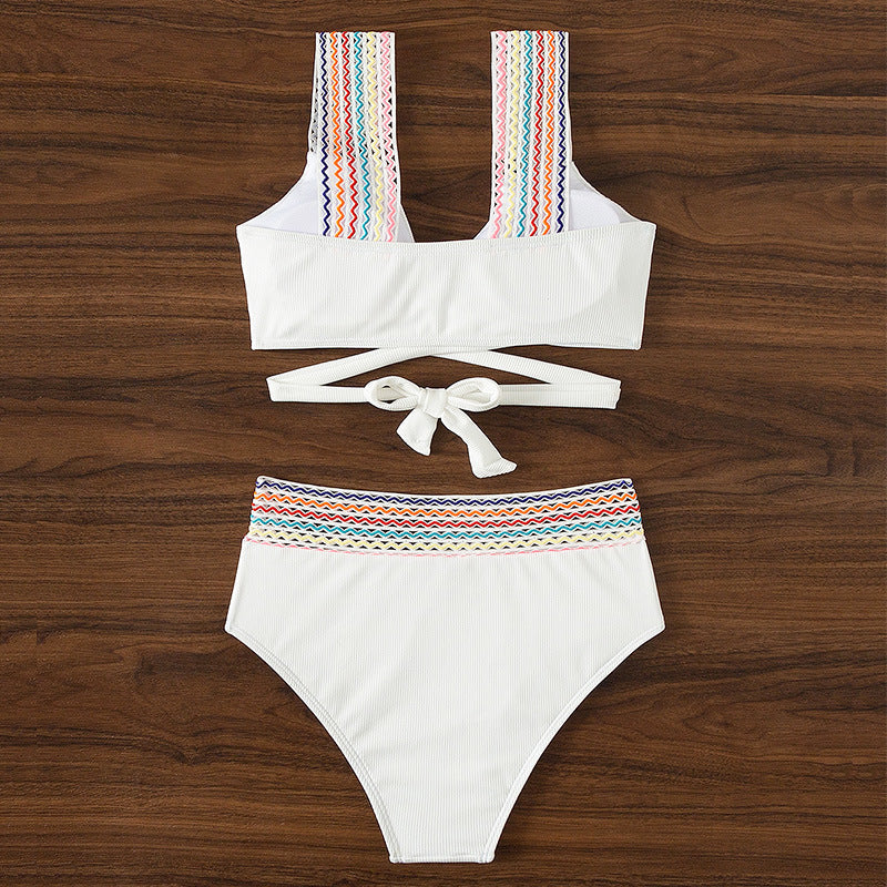 Damen Hochtaillierter Bikini mit stylischem Wickel-Design R&B