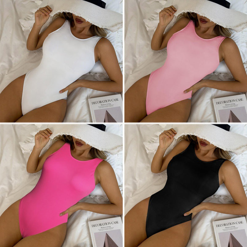 Damen Einteiler Badeanzug mit modernen Rippstrukturen und flexiblem Schnitt R&B