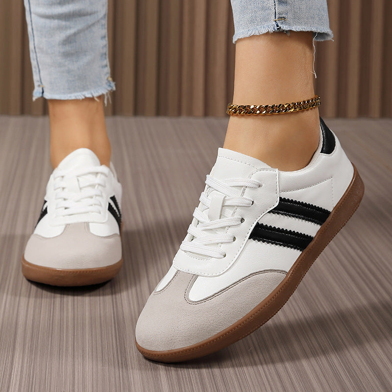Damen nan Retro-Laufschuh mit Veloursleder-Details, Kontraststreifen und rutschfester Gummilaufsohle R&B