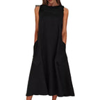 Damen luftiges Maxikleid mit praktischen Seitentaschen