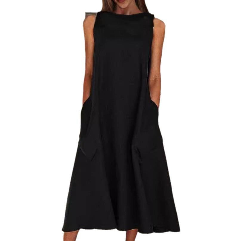 Damen luftiges Maxikleid mit praktischen Seitentaschen