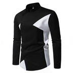 Herren Designer Hemd mit asymmetrischem Farbblock R&B
