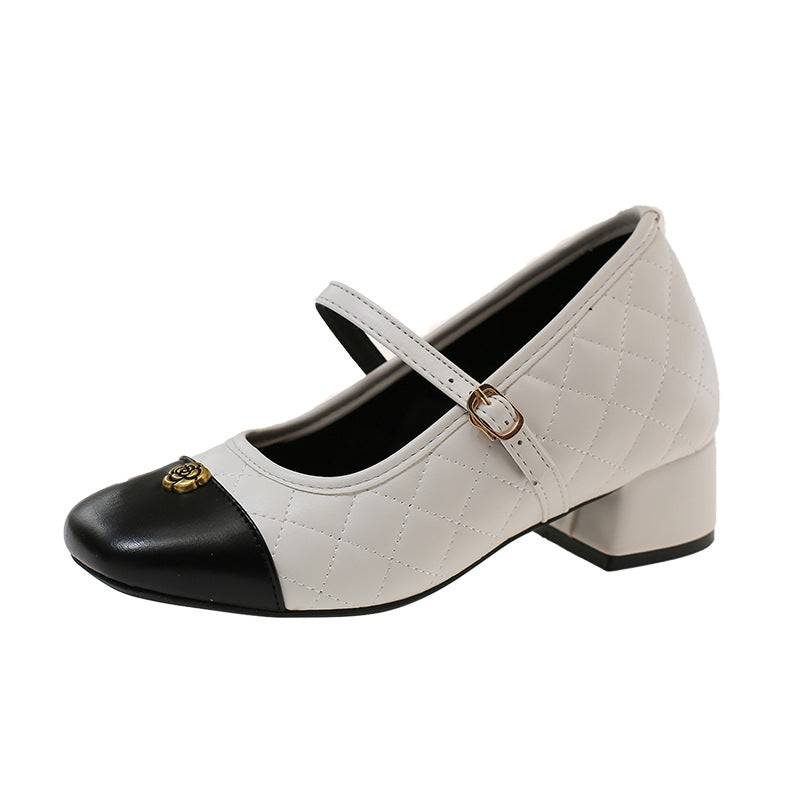Damen Elegante Mary Jane Absatzschuhe mit modischem Riemen und strukturiertem Obermaterial R&B