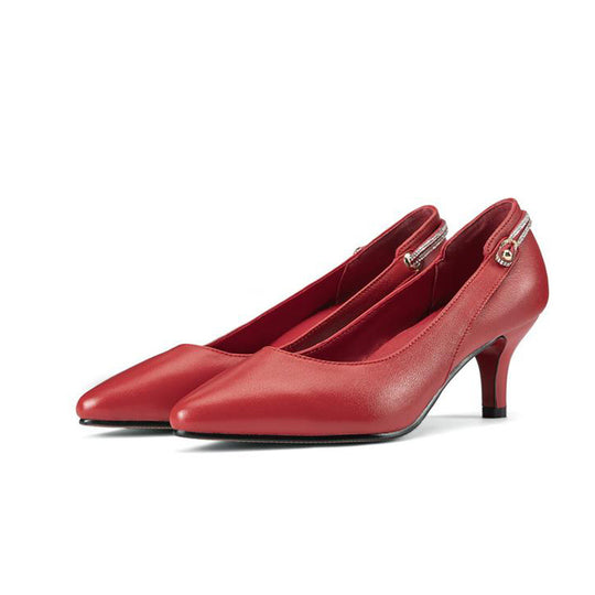 Damen Elegante Pumps mit schickem Riemchen und komfortablem Blockabsatz R&B
