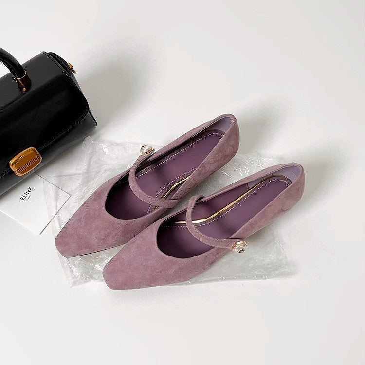 Damen elegante Ballerinas mit einem stilvollen Riemen von
