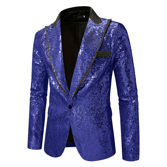 Herren Glitzernder Smokingblazer aus hochwertigem Satin R&B