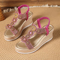 Damen Wedge-Sandalen mit glamourösem Schmuckdesign und komfortabler Sohle R&B