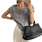 Damen Strickoberteil mit floralem Reliefdesign R&B