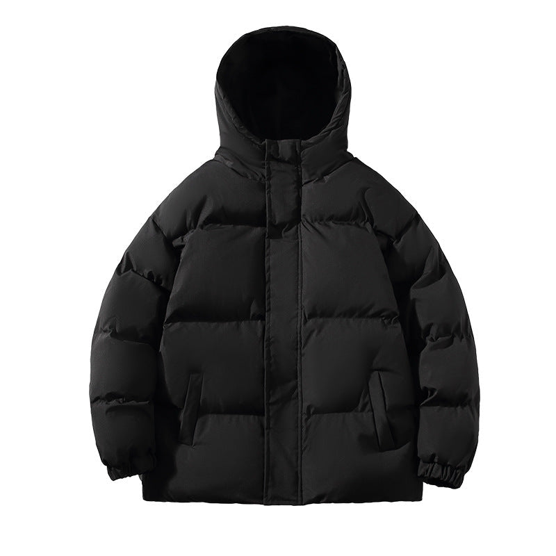 Herren gesteppte Winterjacke mit hohem Kragen und seitlichen Taschen