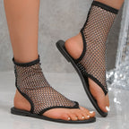 Damen Netzsandalen mit funkelnden Akzenten R&B