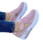 Damen Slip-On Sneakers mit atmungsaktivem Mesh-Obermaterial und rutschfester Sohle R&B