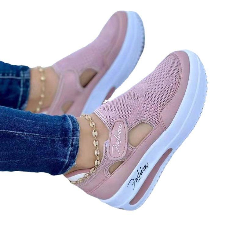 Damen Slip-On Sneakers mit atmungsaktivem Mesh-Obermaterial und rutschfester Sohle R&B