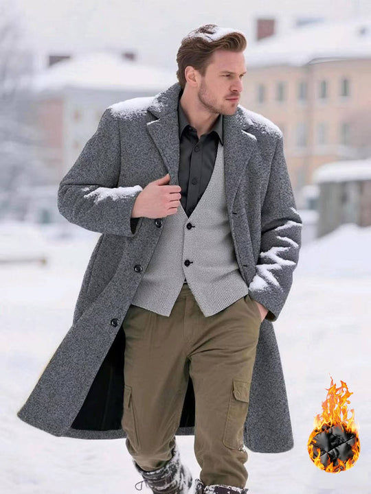 Herren klassischer Wollmantel R&B