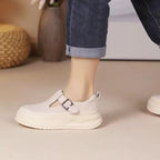 Damen Plateausneaker mit modischem Riemchen und atmungsaktiver Textiloberfläche