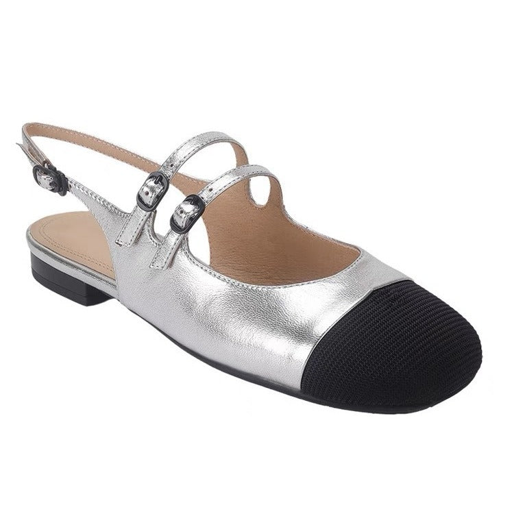 Damen Ballerinas mit stylischen Riemen und modischem Spitzenverschluss R&B
